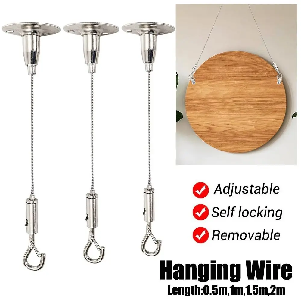 حبل سلكي من الفولاذ المقاوم للصدأ عالي الجودة قابل للتعديل مع قفل تعليق الحبل القابل للسحب