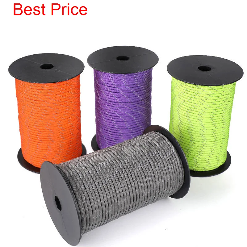 10Pcs 100M Outdoor 7-core Umbrella Rope High Reflective Parachutist Rope Emergency Lifeline S'urvival Rope Escape Rope