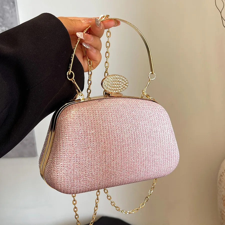 

Модная сумка на цепочке Розовая вечерняя сумка Сумка на плечо для ужина Черная для ужина Формальный случай Вечерняя мероприятия