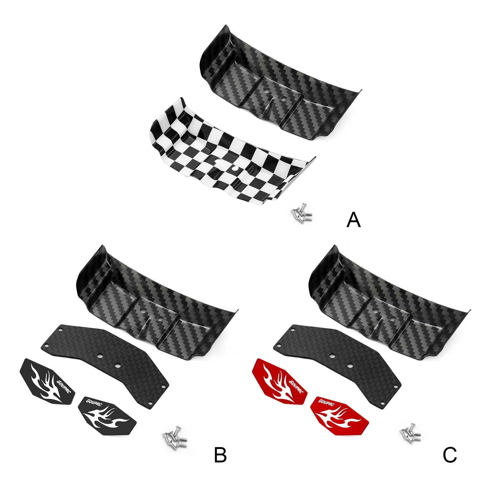 RC الذيل الجناح الخلفي الجسم الجناح المفسد ألياف الكربون الجناح الخلفي ل Losi 1/24 مايكرو-B 2WD عربات التي تجرها الدواب ترقية أجزاء