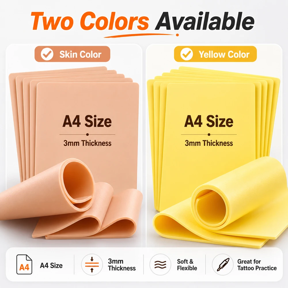 3MM Thick Big Size Tattoo Practice Skin A4 20×30cm Silicone Fake Skin for Microblading Eyebrow Permanent Tattoo Accessories