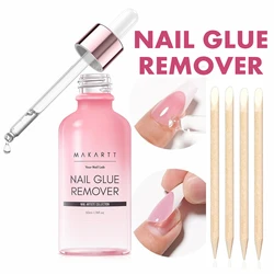 Nail Glue Remover for Press on Nails, 50ML Nail Glue Remover for UV Nail Glue, Non acetone Gentle Glue Off for False Nails Glue