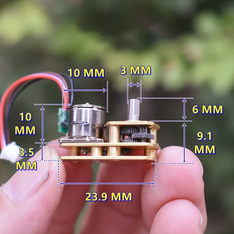 صغيرة 10 مللي متر 2-phase 4-wire الدقة محرك تروس متدرج انقلبت الناتج رمح للأداة البصرية #4