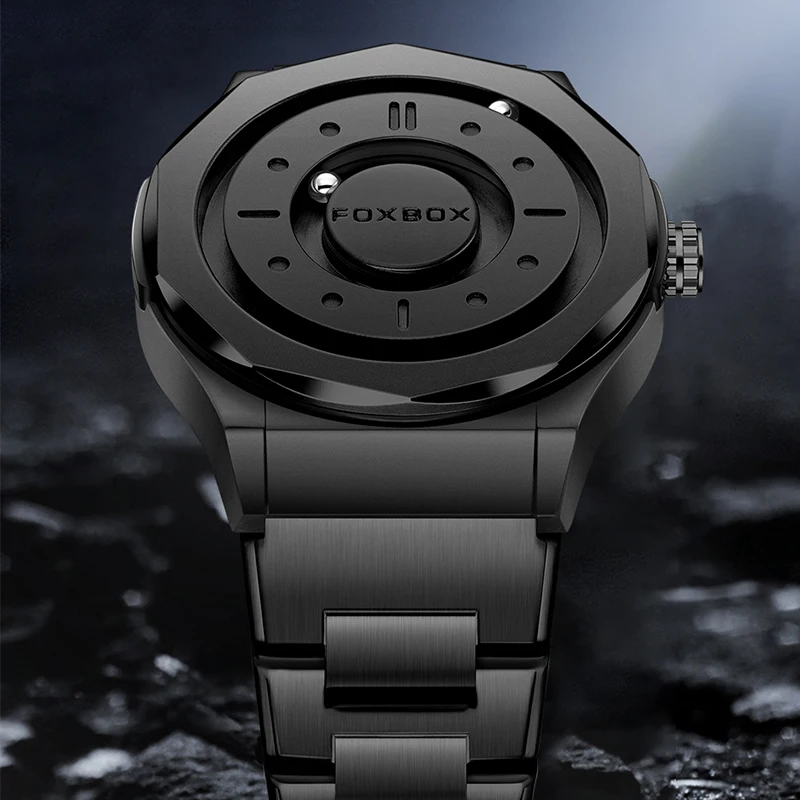 FOXBOX 2025 Luxe Horloges Mannen Creatieve Scrollende Kralen Quartz Horloge LUIK Mode Waterdicht Stalen Heren Horloge Reloj Hombre