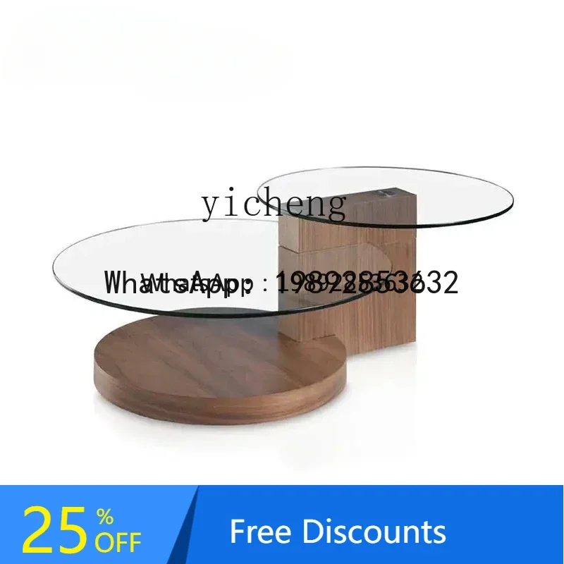 

X1 Modern Living Room Coffee Table Combination LE607-A Table All Solid Wood Glass Creative Tea Table living room decoration