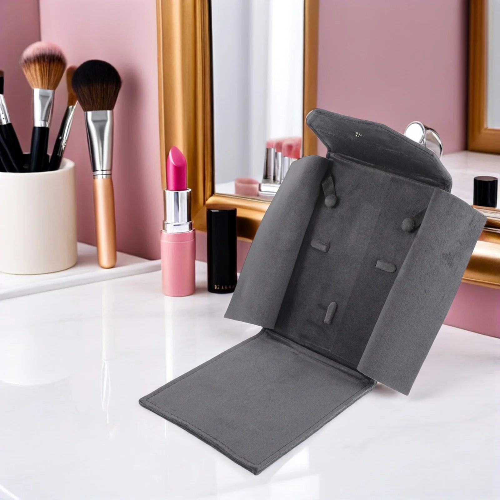 

Large Travel Jewelry Organizer Case For Necklace Bracelet Ring Storage Display Folder Earring Stud Box Pendant Bag Trinket