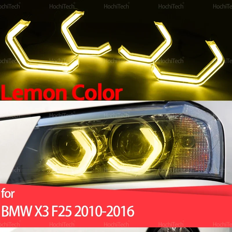 

Ultra Bright Crystal Lemon Yellow Color M4 Style Led Angel Eyes Rings Day Light Car Accessories for BMW X3 F25 2010-2016