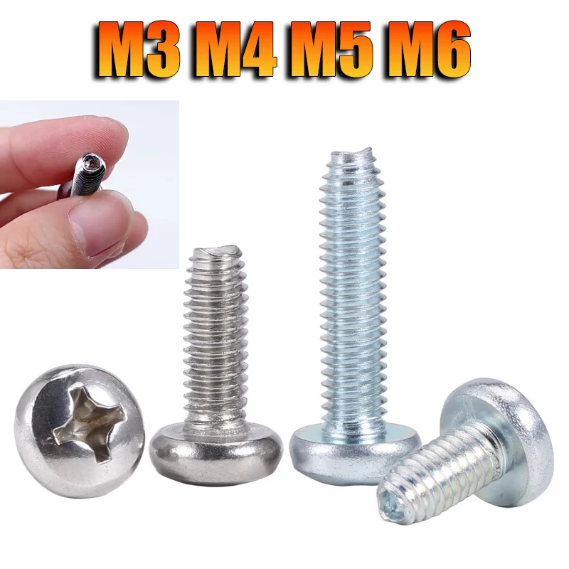 Phillips Pan Head Tri‑lobular Thread Screw DIN7500 Self‑locking Screw Stainless Steel Blue Zinc Plated M3‑M6 Anti‑Vibration