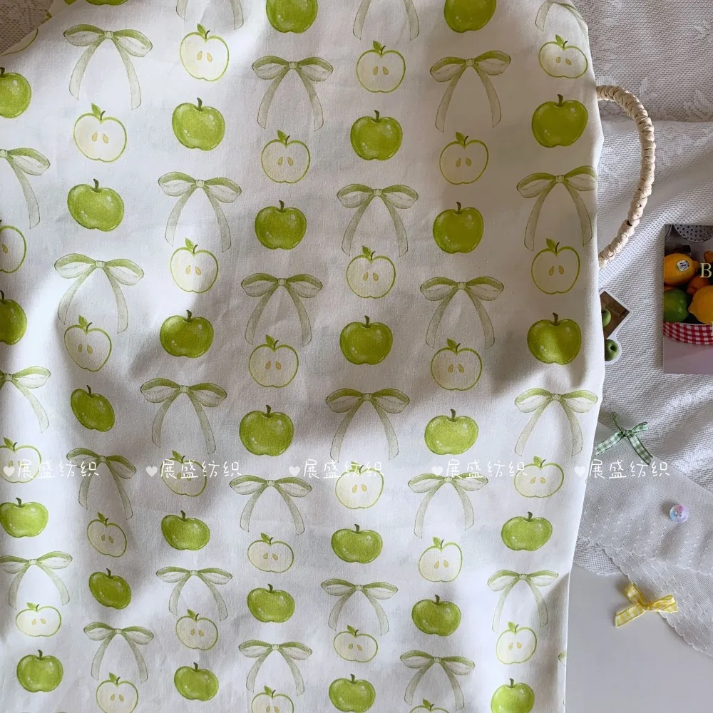 140x50cm 40S Baumwoll-Popeline Digitaldruckstoff Schleifenfrucht Niedlicher Stoff für Haargummis, Taschen, Kinderpyjamas, Nähstoff – Detail 3