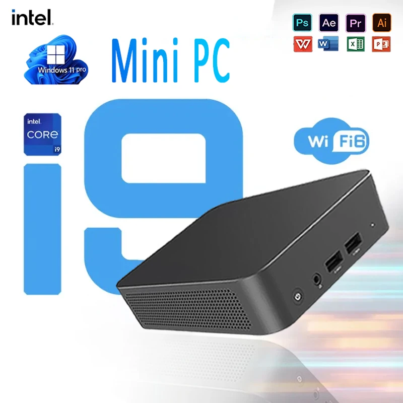 Portable Mini PC Gamer Intel Core i9 8950HK Windows 11 Mini Computer 16GB DDR4 1TB 2TB SSD 1000Mbps Ethernet Gaming PC Desktop