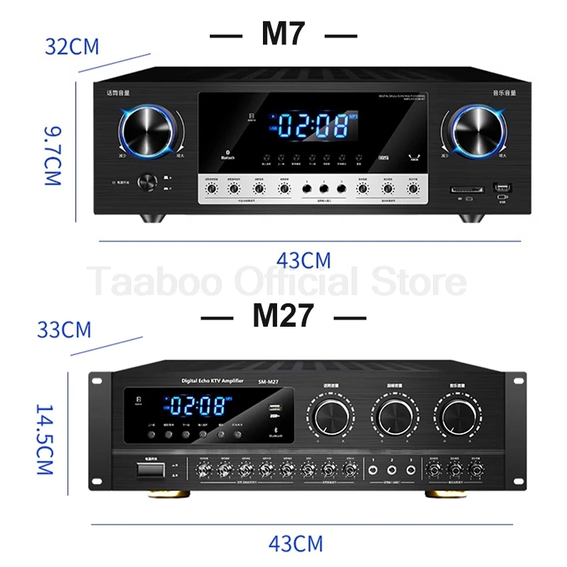 Amplificateur de son professionnel haute puissance, HiFi, Bluetooth, caisson de basses multifonction, amplificateur audio pour KTV, cinéma maison, 1000 W, 1800W