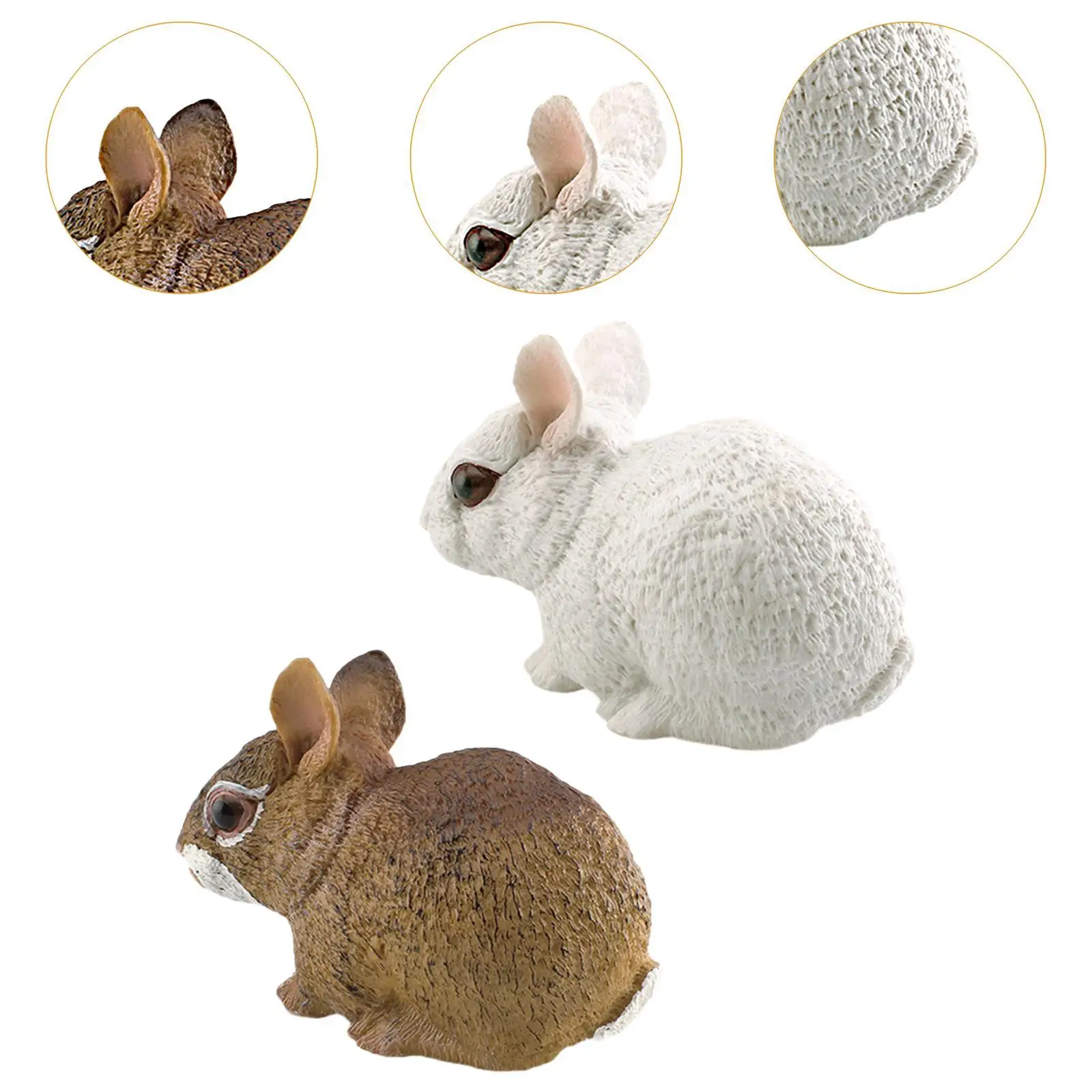 Simulation Animal Models Flower Pot Decor Bunny Figurine for Boys Girls Kids