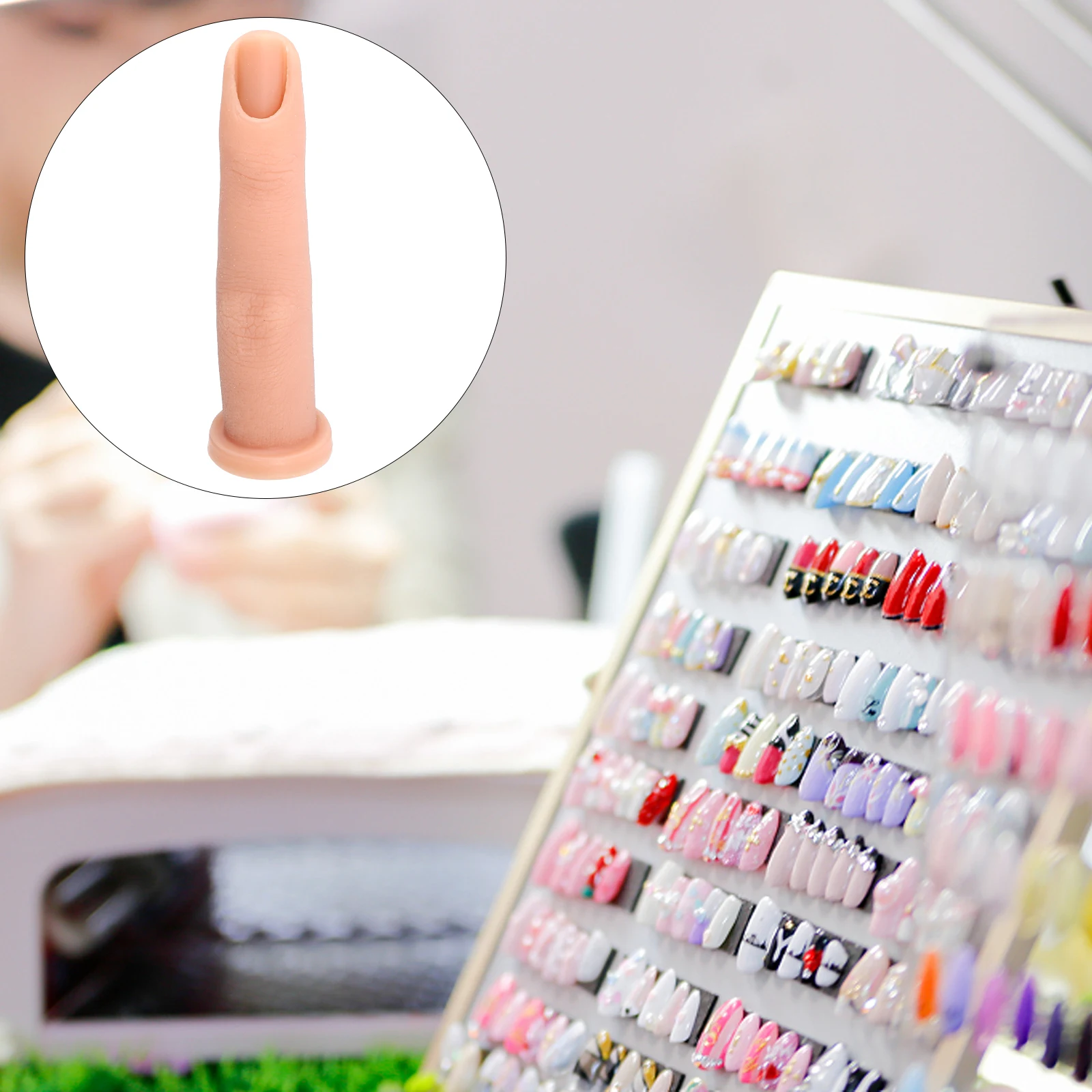 

Silicone Hand Mold Fake Finger Nail Art Training Practice Supply Beauty Prop Long Lasting Durable Lifelike Design Easy To Use