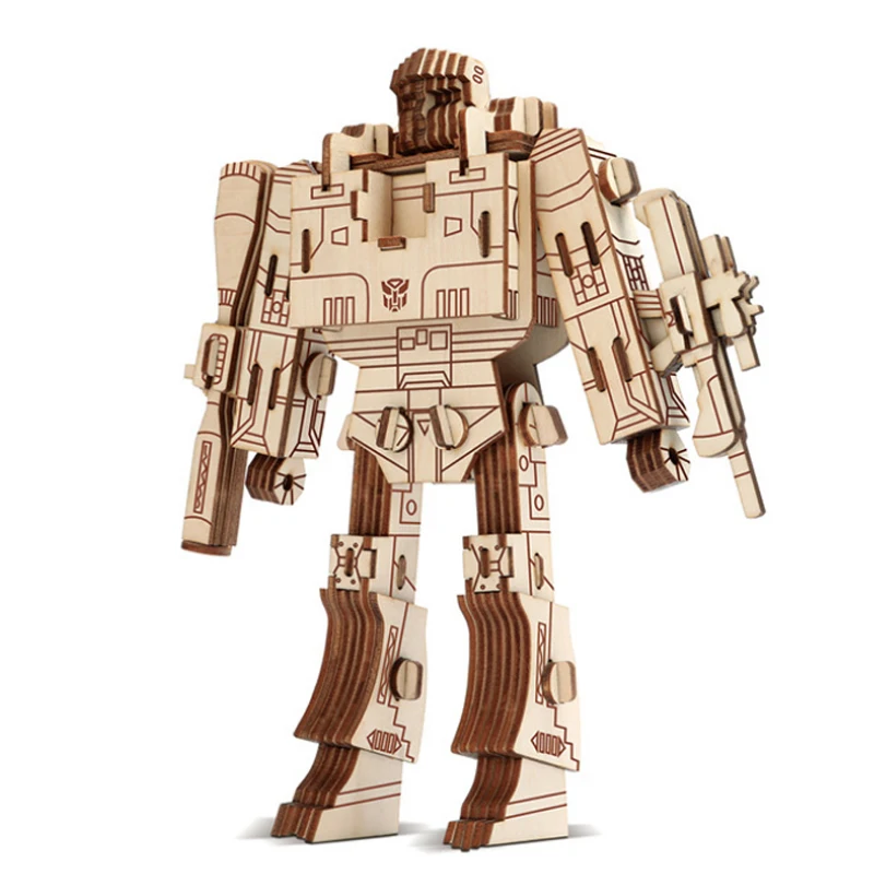 Kendo Robot Wooden 3D Puzzle DIY Handmade Model Kids Educational Toys For Children Boys Home Decoration