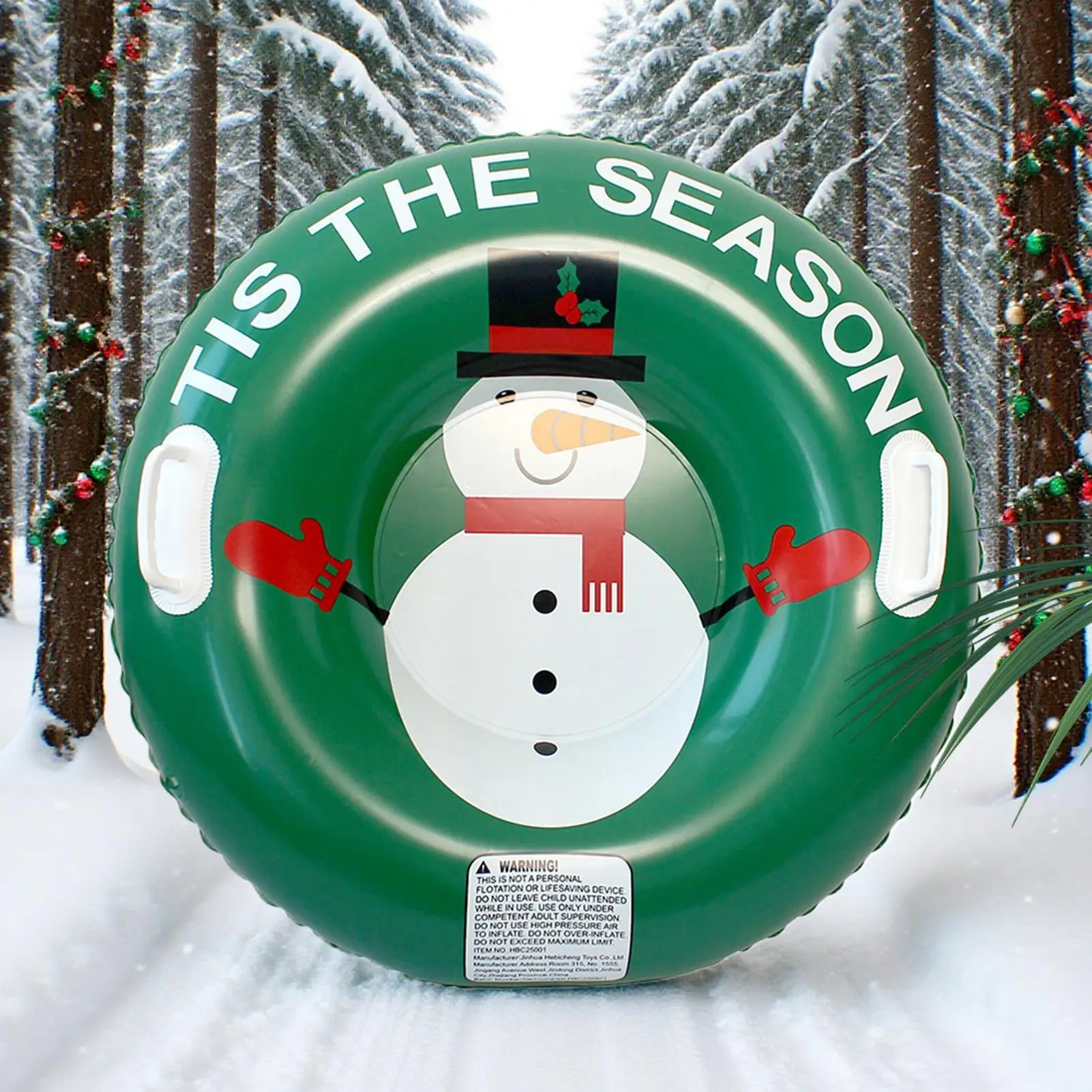 Heavy Duty Inflatable Snow Tube With Handles Winter Adventure Toys Parks Backyards Beaches Christmas Sports Rescue Activity