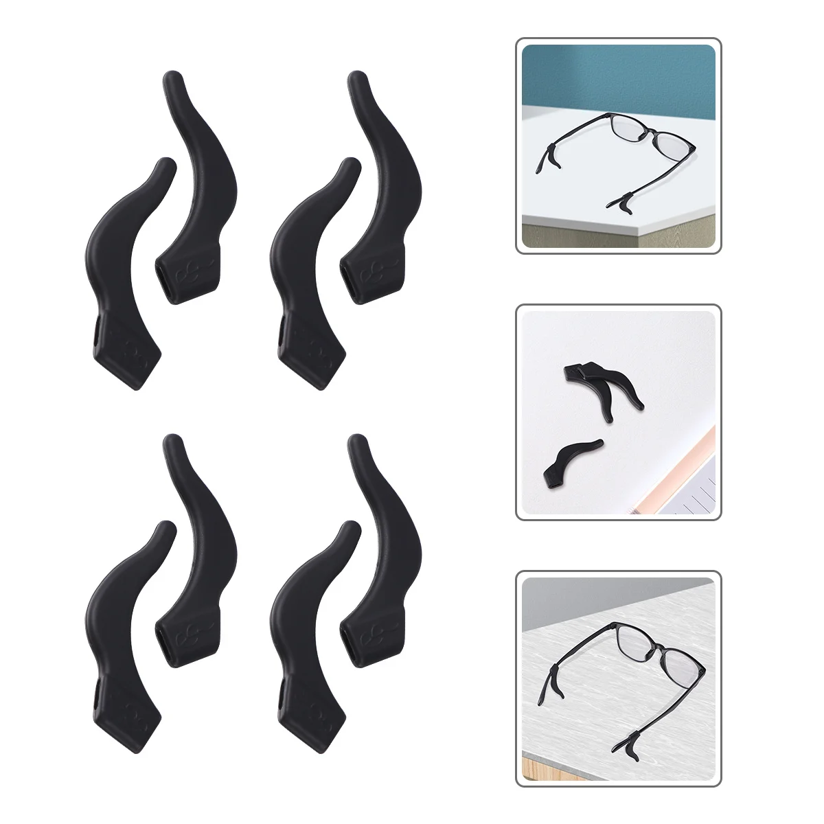

10Pairs Silicone Glasses Anti-Slip Cover Non-Slip Cushion for Men Women Boys Girls Kids Eyewear Sports Daily Wear White