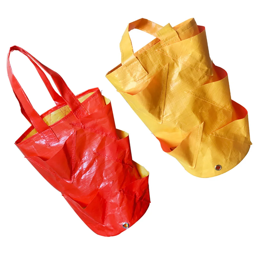 

2 Pcs Grow Bag Hanging Planter Bags Pockets Gardening Wall-mounted Outdoor Planting Tree Flowerpot