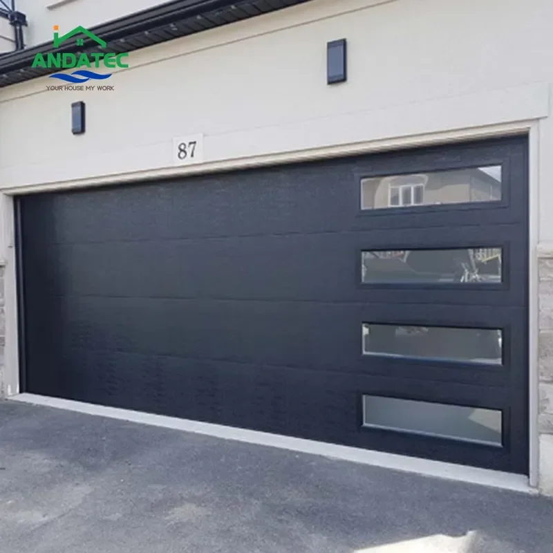 for 8x9 9x7 10x7 Black Automatic Garage Door Hurricane Proof Home Garage Door