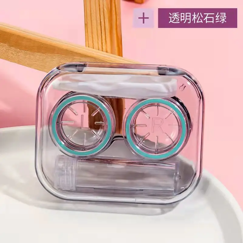1pcs Contact Lens Cases Portable Plastic Storage Box With Tweezer Suction Stick Set Or Travel Holiday Contact Lenses Organizer