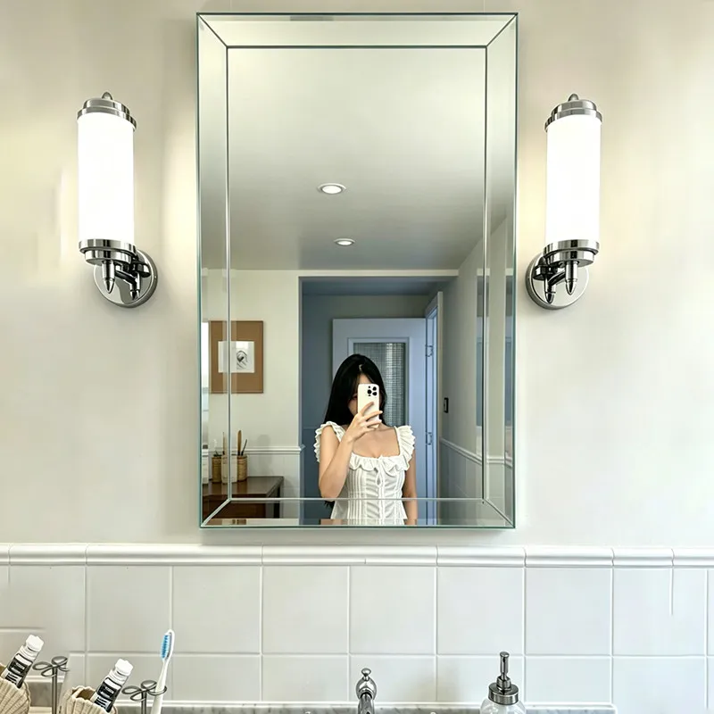 French square three-dimensional bathroom mirror wall-mounted intelligent defogging bathroom mirror desktop makeup mirror