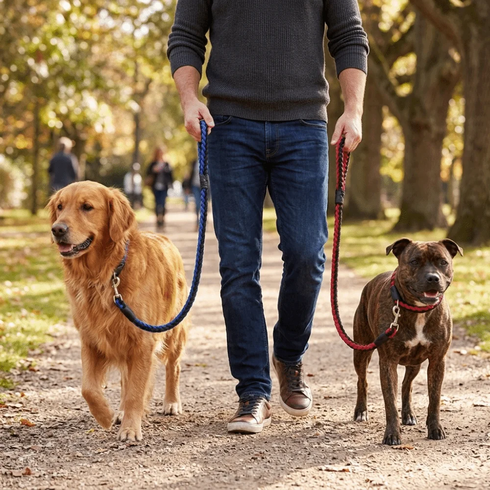 8-strand Woven Dog Slip Lead Bright Color Adjustable Loop Dog P Chain Strong Cord Lightweight Training Leash Daily Walking