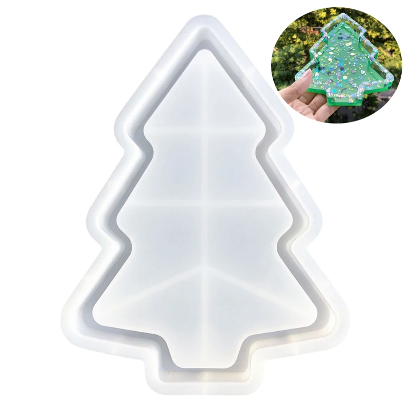 

Christmas Tree Shaped Tray Silicone Mold Epoxy Resin Jewelry Dish Mould Serving Platter Mold Stylish Home Decoration