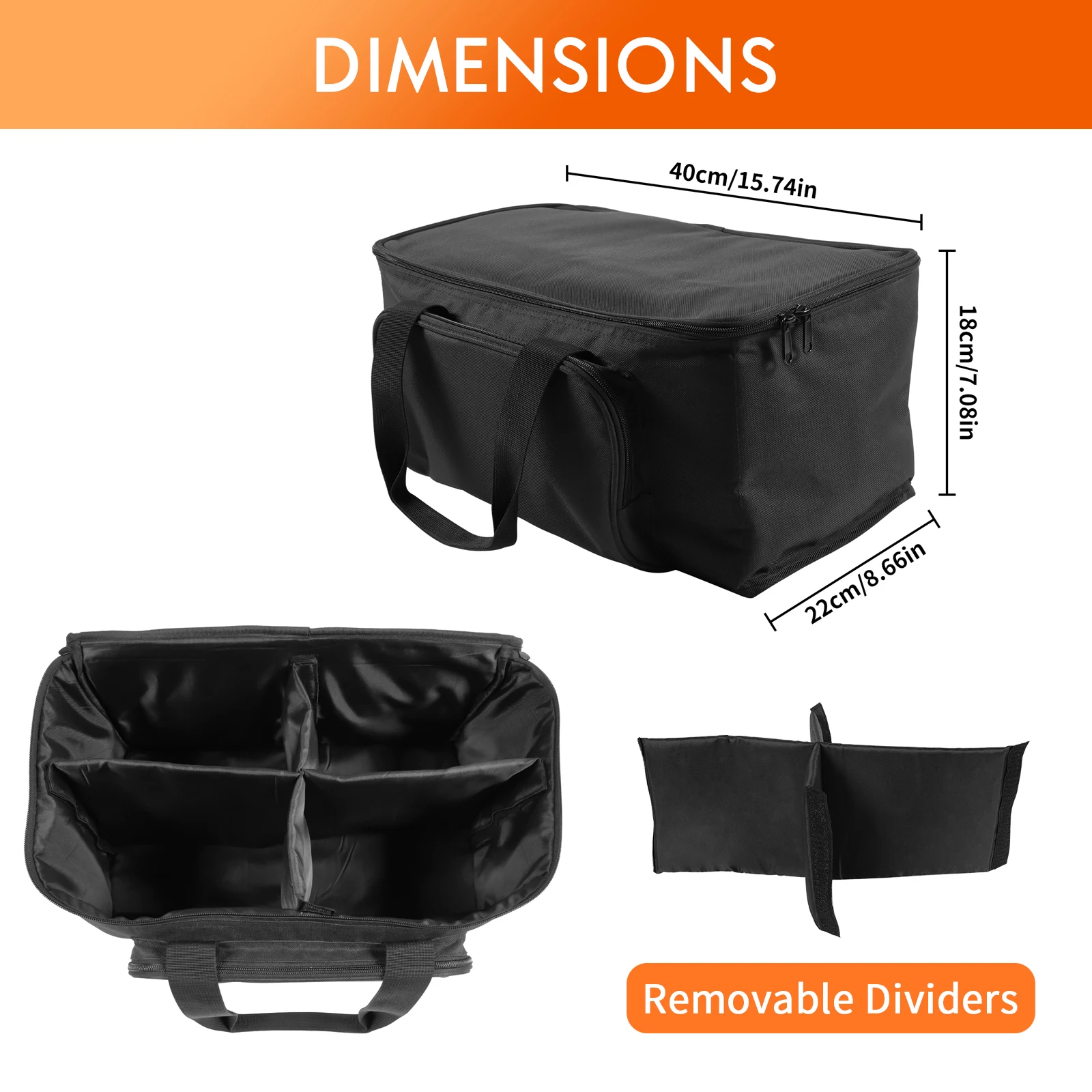 Datewink الاسمية حقيبة خفيفة 600D مقاوم للماء PVC + 210D بطانة حقيبة التخزين ل 4 قطعة 18*18*10 سنتيمتر الاسمية ضوء أضواء المسرح حقيبة مع التقسيم