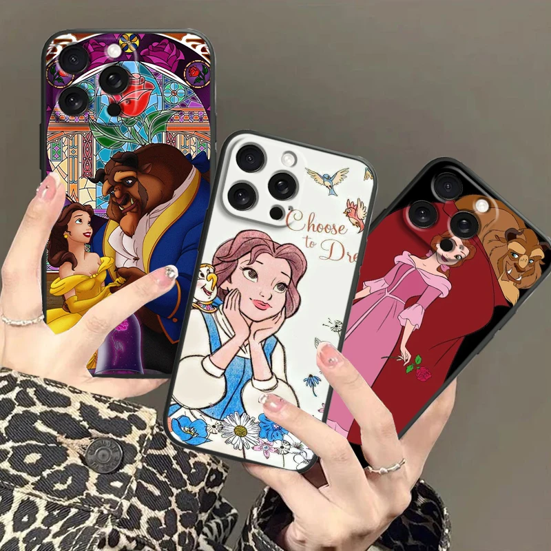 

Princess Bella Beautiful For iPhone 15 14 13 12 11 XS XR X 8 7 SE Pro Max Plus Mini Black Cover Phone Case