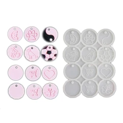 Molde de silicona para proyectos personalizados, colgante de fichas de compra de cristal DIY, molde de silicona para manualidades individuales