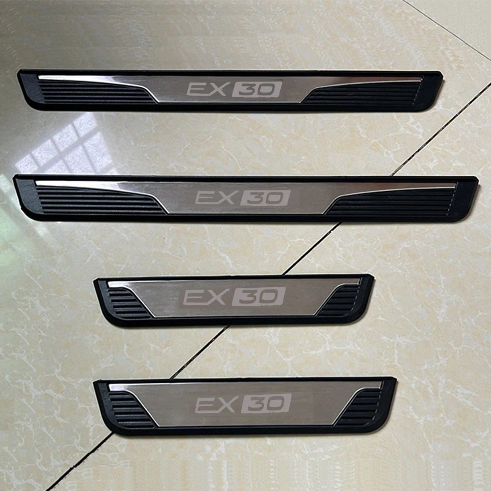 For VOLVO EX30 EV 2024 2023 Stainless Steel Plastic Base Car Door sill Scuff Place Pedal Pad Threshould Guard Protect Auto Part