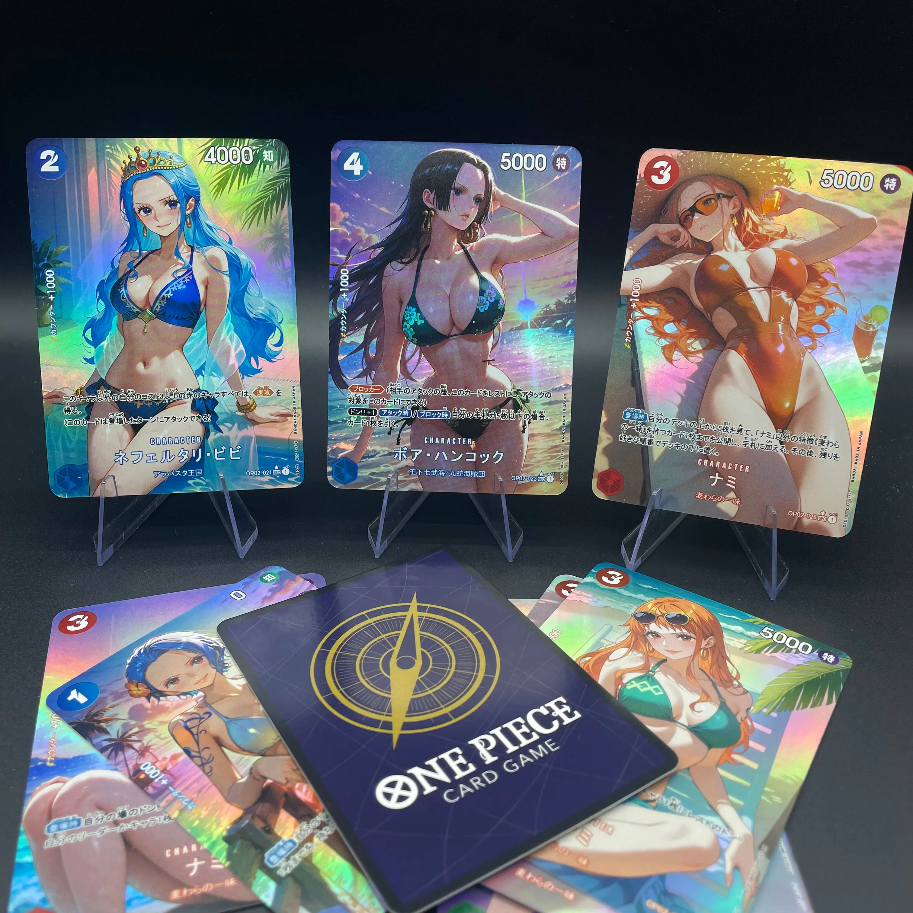 

9Pcs/set Diy Opcg Vibrant Bikini-Clad Beauties Nami Boa Hancock Vivi Robin Summer Beach Colorful Flash Collection Card Gift Toy