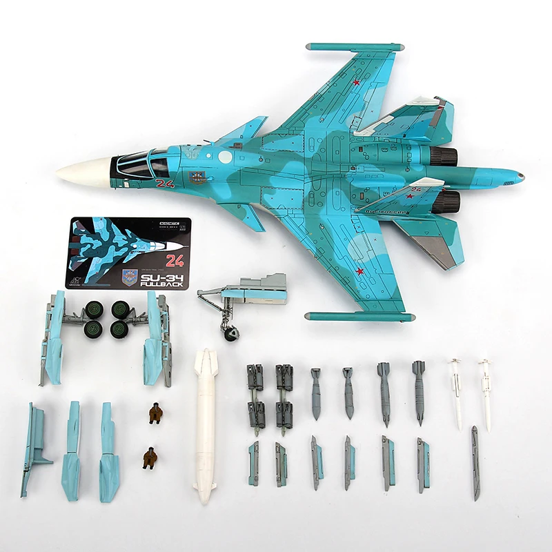 72 30 โมเดลเครื่องบินต่อสู้รัสเซีย SU-34 แบบโลหะหล่อ ขนาด 1:72 คุณภาพสูง สำหรับผู้ชื่นชอบโมเดลเครื่องบิน