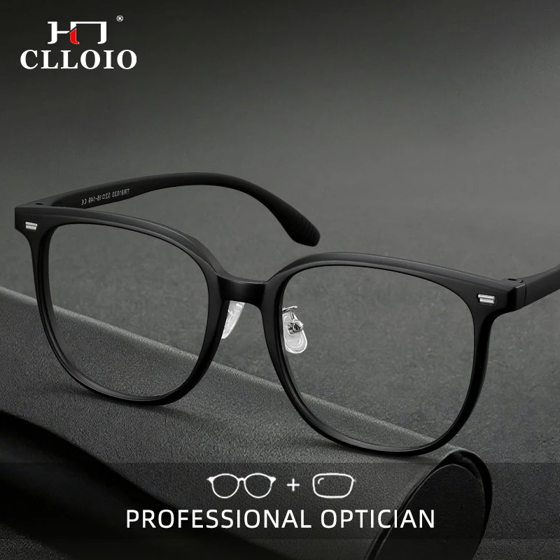 

CLLOIO Vintage Ultralight Versatile Reading Glasses TR90 Frame Titanium Temple Anti Blue Light Progressive Prescription Eyewear