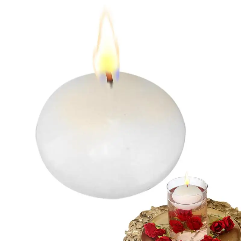 1Pcs Romantic Unscented Floating Candles DIY Round Decor Party Supplies for Dinners Anniversary Weddings Valentines Events