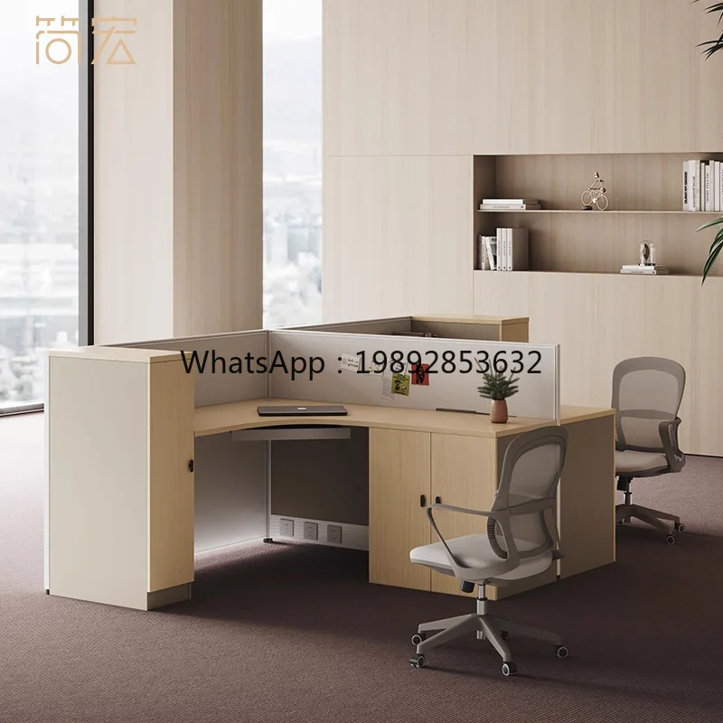 LYY Office Desk with Bed Cross-shaped F-shaped T-shaped Six 6 Four-person Workstation Staff Employee Screen Office Desk