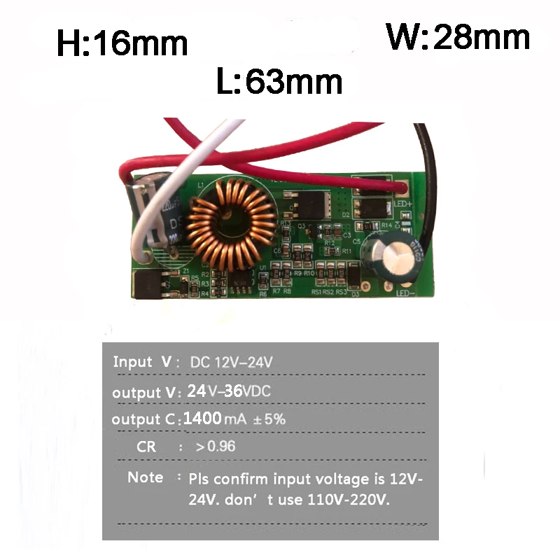 LED Driver Input DC 12 - 24V Power Supply 10W 20W 30W 50W 100W For LED light