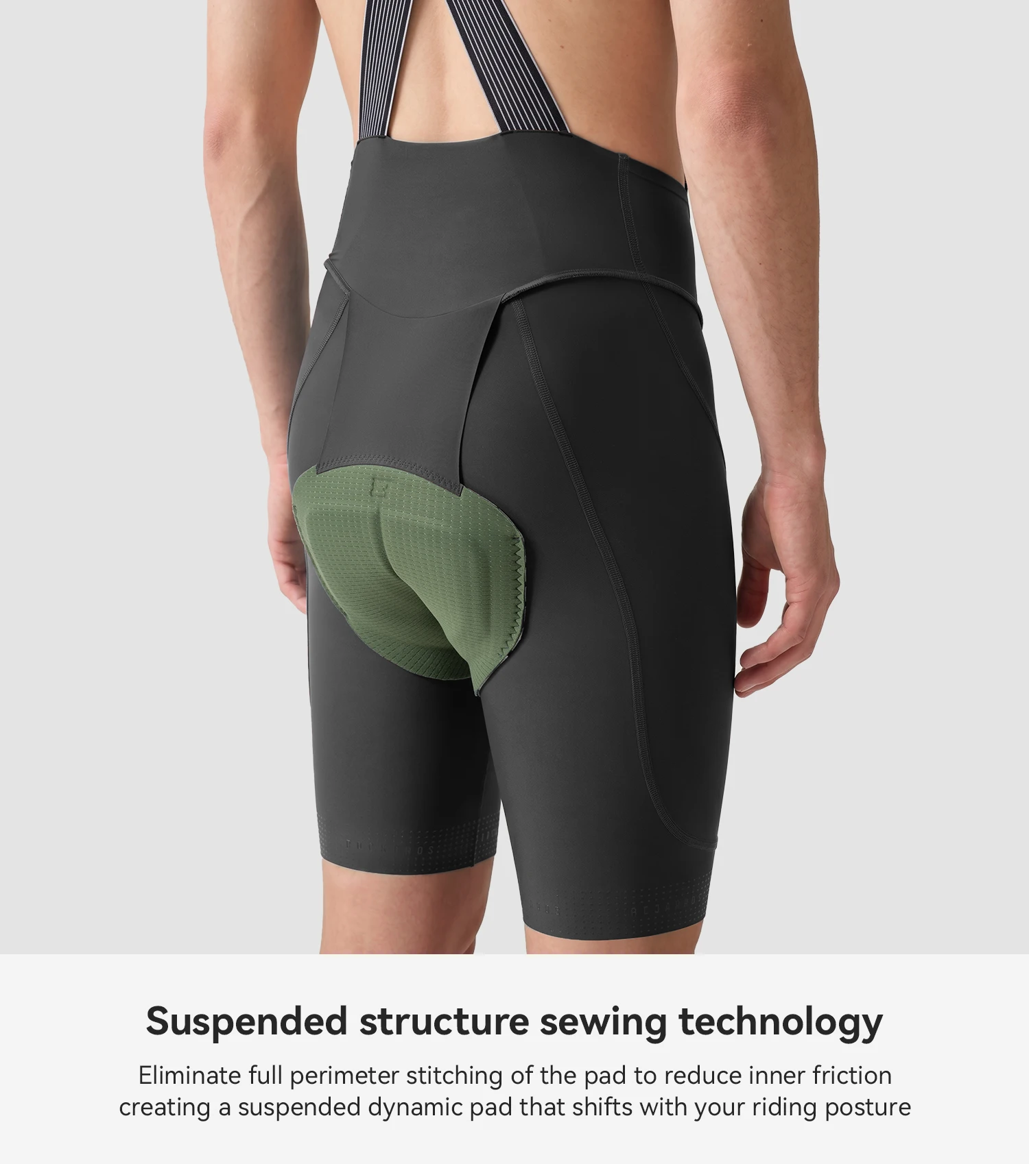 ROCKBROS Herren-Radlerhose, Sommer, 3D-Druck, mit integriertem Polster, antibakterielle, atmungsaktive Fahrrad-Latzhose. – Detail 16