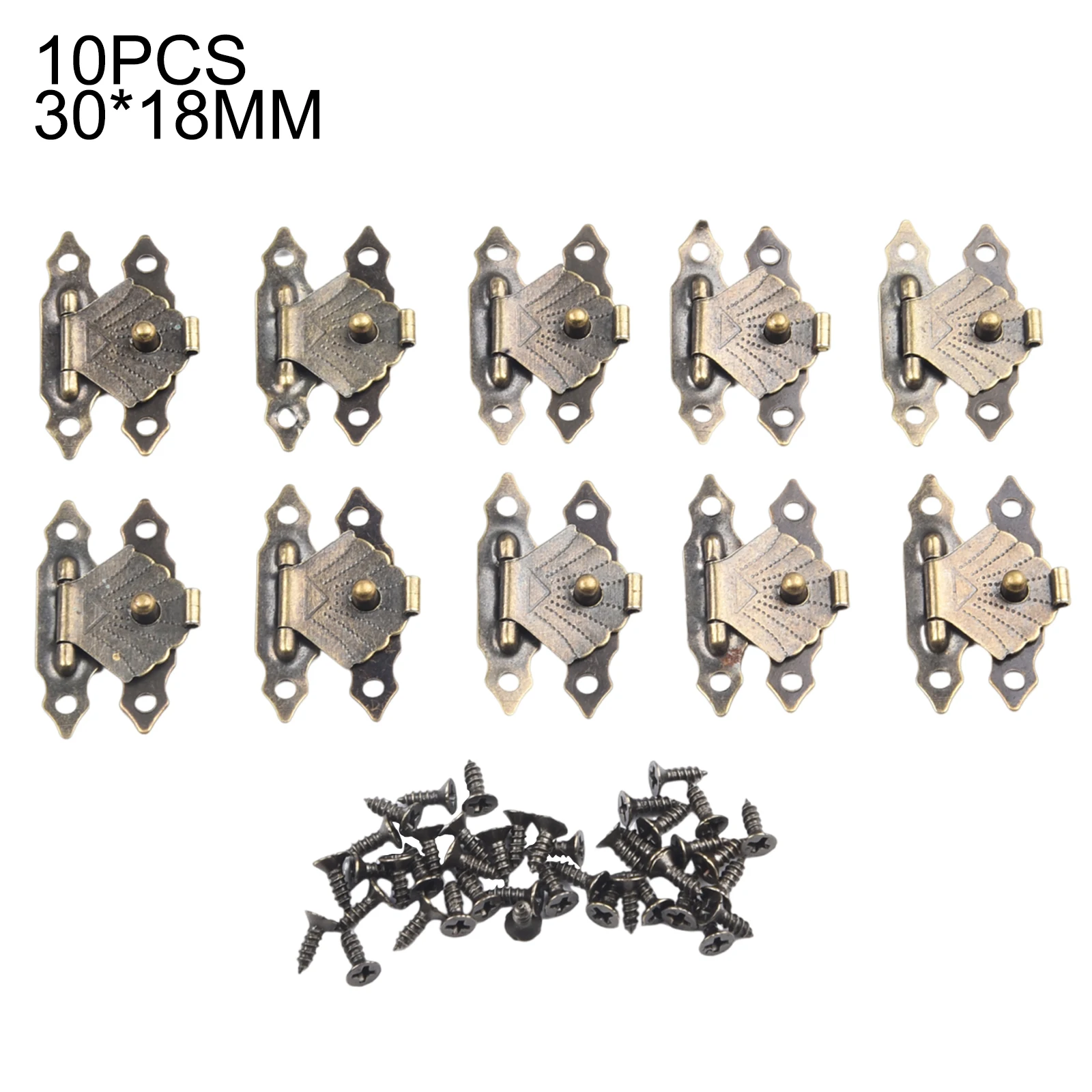 자물쇠 Hasps 래치 레트로 실버 30*18mm 걸쇠 잠금 나무 상자 골드 래치 후크 10pcs Hasps 래치 실용