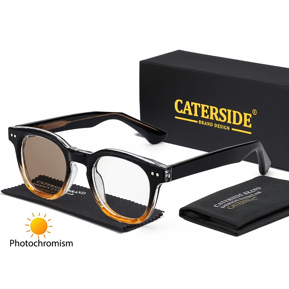 CATERSIDE Retro Herren-Sonnenbrille mit photochromen Gläsern, hochwertige quadratische PC-Sonnenbrille für Damen, Outdoor-Reise-Business-Brille, UV400 – Detail 7