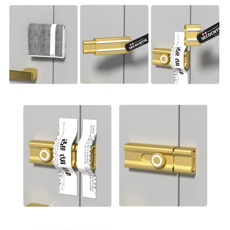 Nohole latch lock paste type indoor counter lock bolt room door latch open door buckle anti-theft old-fashioned door lock buckle