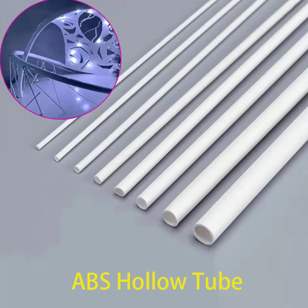 5-50Pcs Length 250mm ABS Round Tube Plastic Hollow Tube Dia 2/2.5/3/4/5/6mm DIY Handmade Sand Table Material Model Accessories