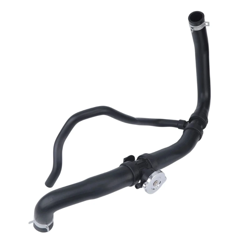 5058492AE Upper Coolant Hose, Black Rubber Radiator Hose Assembly with Molded Branch Layout and Attached Clamps for Engine-Bay