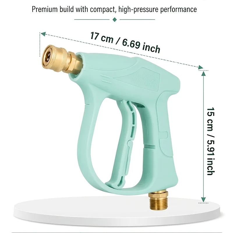 Professional 3000PSI Short Pressure Washer Gun with M22‑14 Connection, Powerful Washing for Car, Courtyard & Wall Surfaces