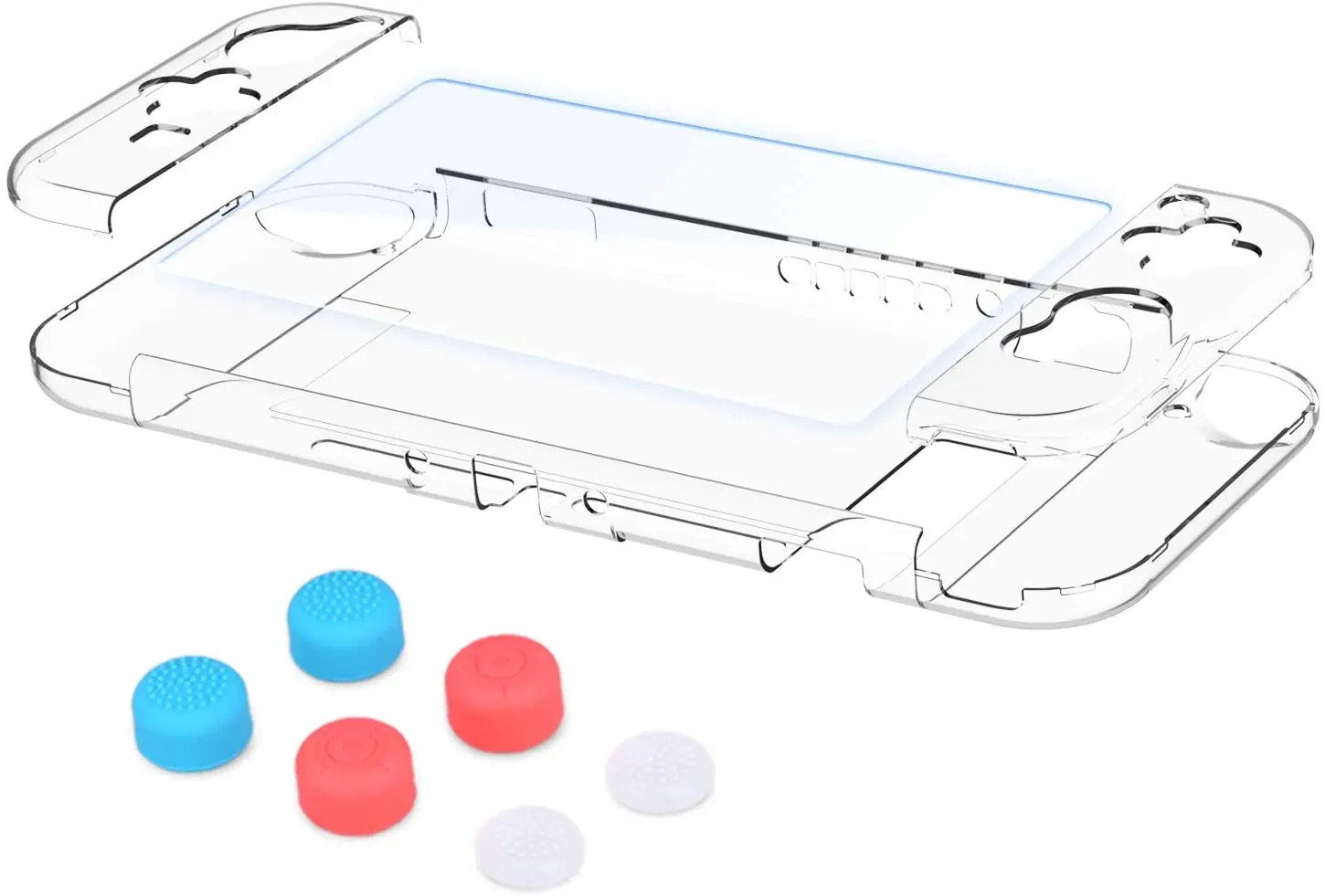 هيستوب حافظة قابلة للدوران متوافق مع نينتندو سويتش ، حافظة حماية شفافة مع واقي للشاشة من الزجاج المقسى