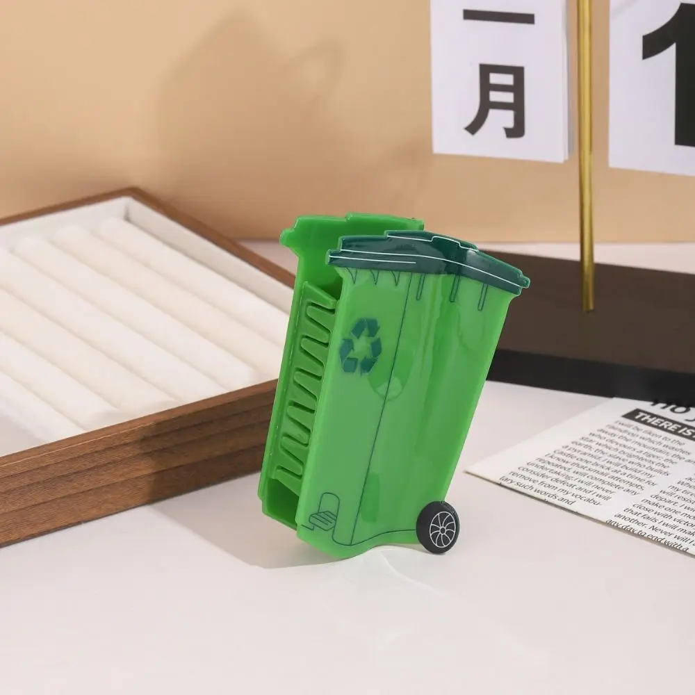 Novelty Trash Can Design Hair Claw Green Environmentally Friendly Garbage Can Hairpins Personality Funny Acrylic Shark Clip view 2