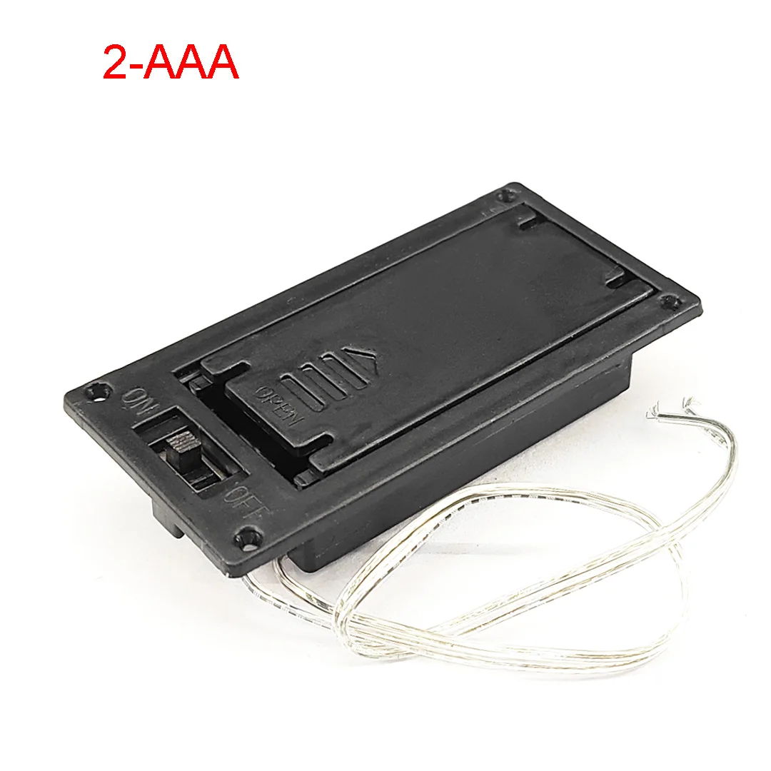 AAA Battery Box AAA Battery Case AAA Battery Holder Toy parts With Leads With switch With 2 Slots AAA drop shipping