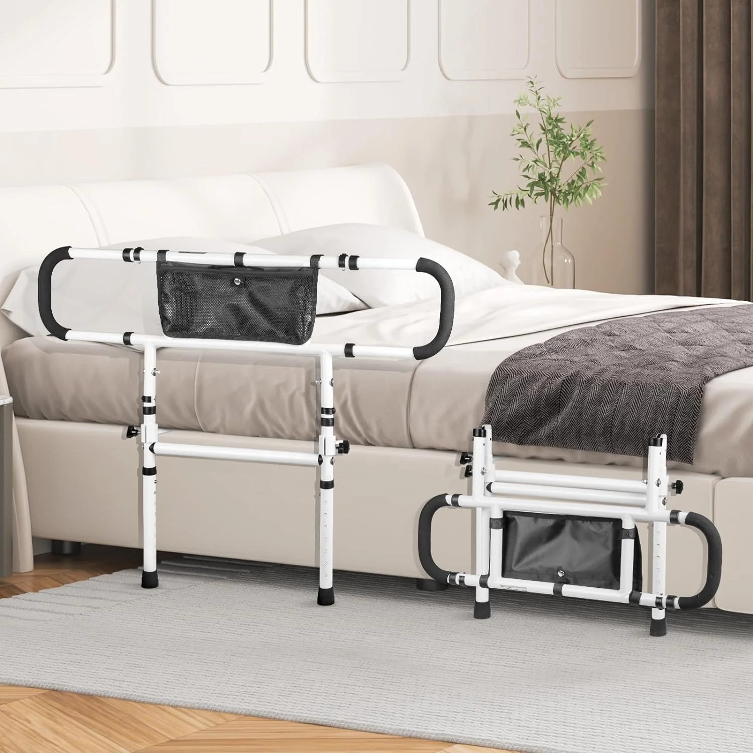 Trilho de assistência de cama portátil para idosos e pacientes, suporte de cabeceira, guarda de cama, segurança, corrimão lateral