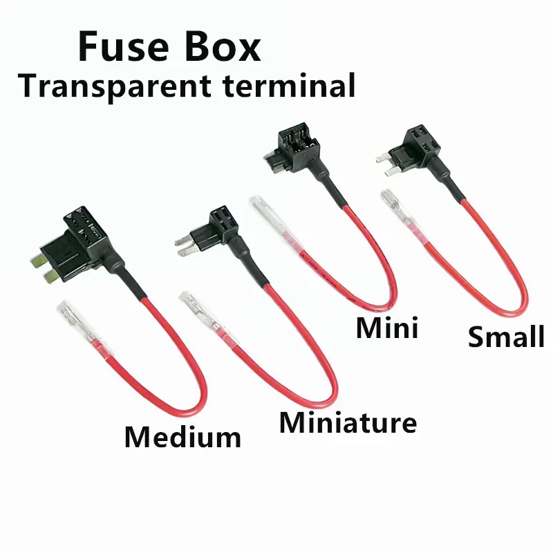 Car Mini Fuse Box Circuit Adapter ATM Blade Fuse for Car Van Motorcycle RV Boat Tractor TAP Adapter Transparent terminal