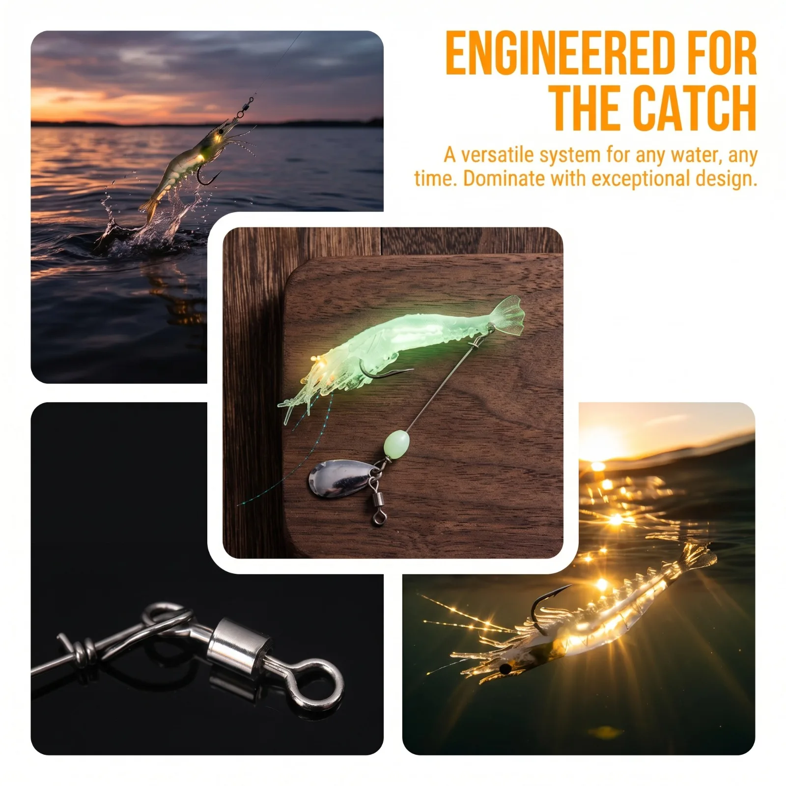 

Goture Luminous Soft Simulation Shrimp Prawn Lure - 5.3g/6.7g with Sharp Hook, High-Realism Tackle Artificial Ascesorios Pesca