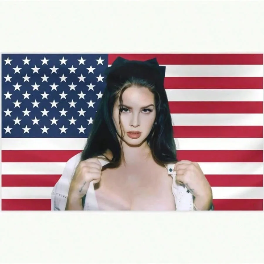 Lana Del Rey Flag - Single-Sided Indoor Outdoor Decor Banner for Dorm Travel Event Holiday Guy's Room Flat Print